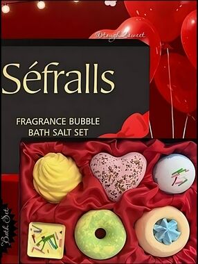🆕️SCENTED DESSERT BATH BOMB/ BUBBLE BATH 6 PIECE GIFT BOX SET Y2K SPA BATH